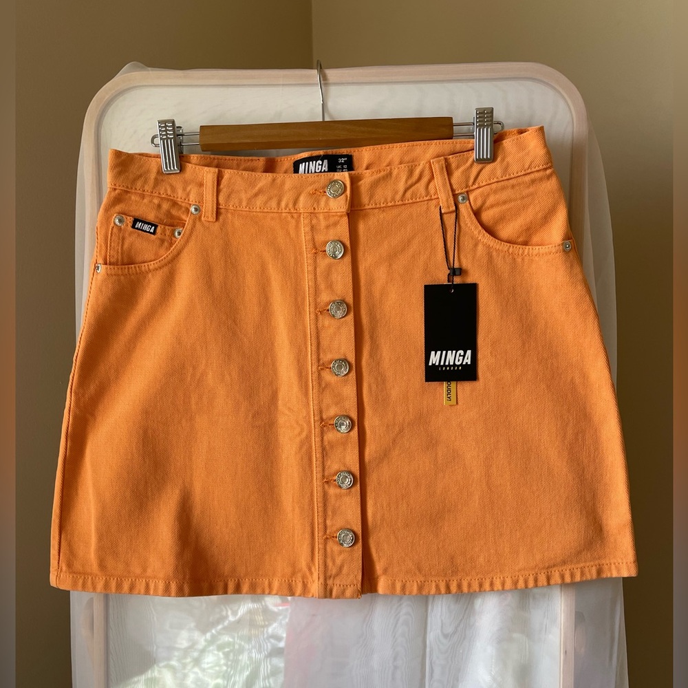 Minga Orange Corduroy Mini Skirt 🍊 US 8
